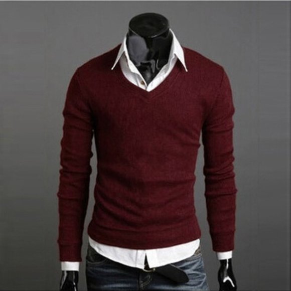 Male Sweaters Men Best Style V Neck Mens Sweaters - Picture 3 of 3
